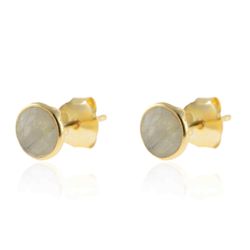 Pendientes Plata Dorada Mujer PEM0030DOLA Piedras Minerales Labradorita