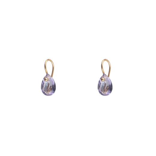 Pendientes Plata Dorada Mujer PEM0039DOAM Piedras Minerales Amatista