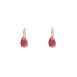 Pendientes Plata Dorada Mujer PEM0039DORU Piedras Minerales Rubí