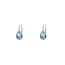Pendientes Plata Dorada Mujer PEM0039DOTG Piedras Minerales Glass Blue