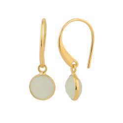 Pendientes Plata Dorada Mujer PEM0041DOCA Piedras Minerales Calcedonia