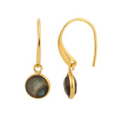 Pendientes Plata Dorada Mujer PEM0041DOLA Piedras Minerales Labradorita