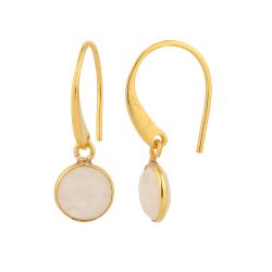 Pendientes Plata Dorada Mujer PEM0041DOPL Piedras Minerales Piedra Luna