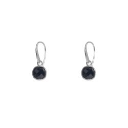 Pendientes Plata Mujer PEM0043RHOX Piedras Minerales Onix Negro