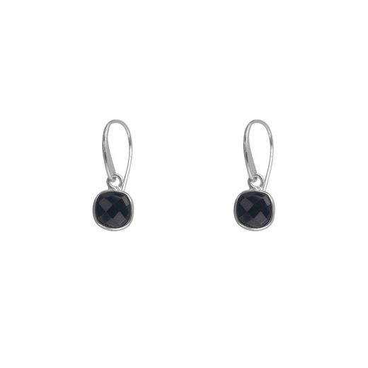 Pendientes Plata Mujer PEM0043RHOX Piedras Minerales Onix Negro