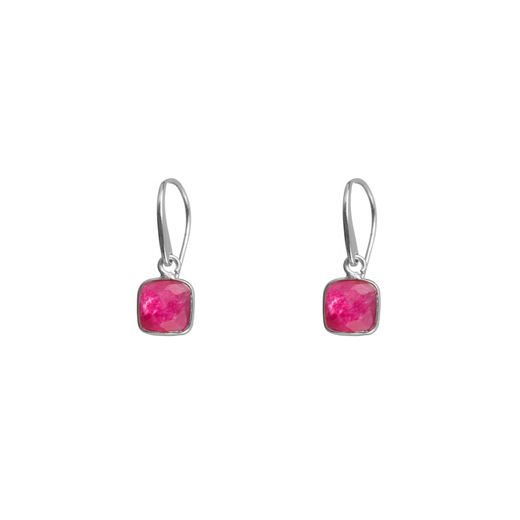 Pendientes Plata Mujer PEM0043RHRU Piedras Minerales Rubí