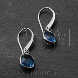Pendientes Plata ujer PEM0043RHTG Piedras Minerales Glass Blue