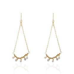 Pendientes Plata Dorada Mujer PEM0054DOLA Piedras Minerales Labradorita