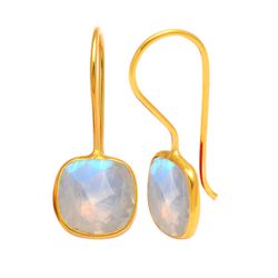 Pendientes Plata Dorada Mujer PEM0057DOPL Piedras Minerales Piedra Luna