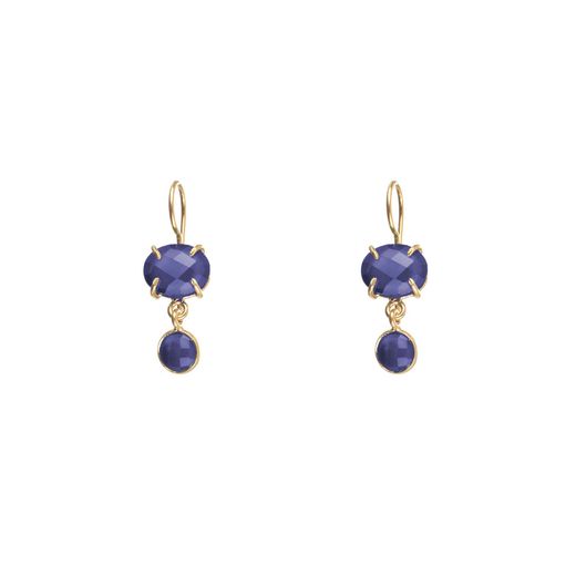 Pendientes Plata Dorada Mujer PEM0065DOAM Piedras Minerales Amatista