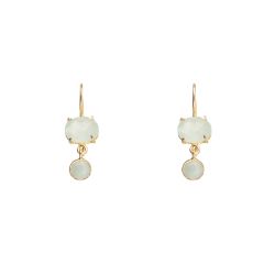 Pendientes Plata Dorada Mujer PEM0065DOCA Piedras Minerales Calcedonia