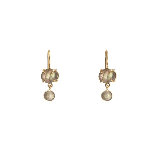 Pendientes Plata Dorada Mujer PEM0065DOLA Piedras Minerales Labradorita