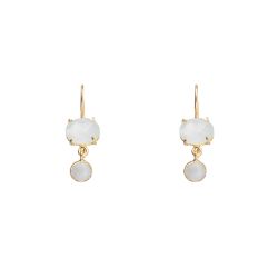 Pendientes Plata Dorada Mujer PEM0065DOPL Piedras Minerales Piedra Luna