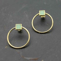 Pendientes Plata Mujer PEM0080DOCA Piedras Minerales Calcedonia