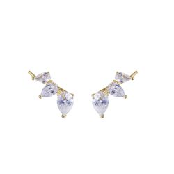 Pendientes Plata Dorada Mujer PEM0100DO Circonitas