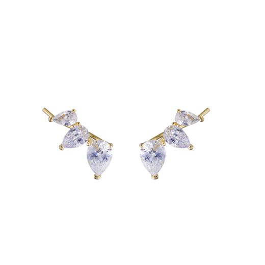 Pendientes Plata Dorada Mujer PEM0100DO Circonitas