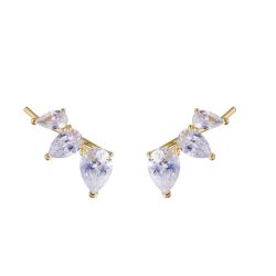Pendientes Plata Dorada Mujer PEM0100DOCZ Circonitas