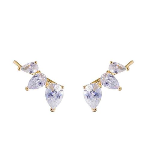 Pendientes Plata Dorada Mujer PEM0100DOCZ Circonitas