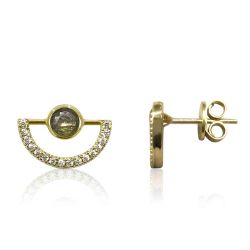 Pendientes Plata Dorada Mujer PEM0104DOLA Piedras Minerales Labradorita Circonitas