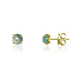 Pendientes Plata Dorada Mujer PEM0107DOCA Piedras Minerales Calcedonia