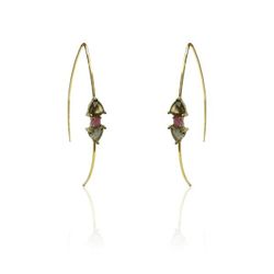 Pendientes Plata Dorada Mujer PEM0110DOLA Piedras Minerales Labradorita