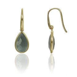 Pendientes Plata Dorada Mujer PEM0146DOOC Piedras Minerales Ojo de Gato