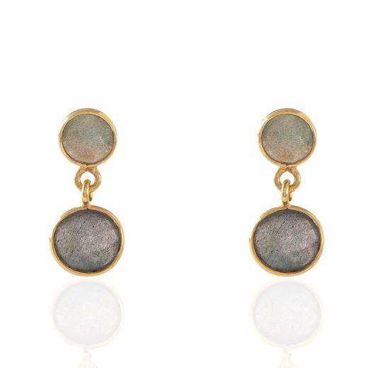 Pendientes Plata Dorada Mujer PEM0161DOLA Piedras Minerales Labradorita