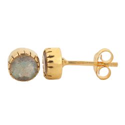 Pendientes Plata Dorada Mujer PEM0170DOLA Piedras Minerales Labradorita