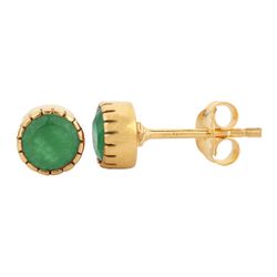 Pendientes Plata Dorada Mujer PEM0170DOOV Piedras Minerales Onix Verde