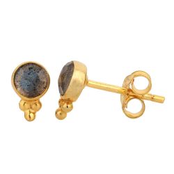 Pendientes Plata Dorada Mujer PEM0171DOLA Piedras Minerales Labradorita