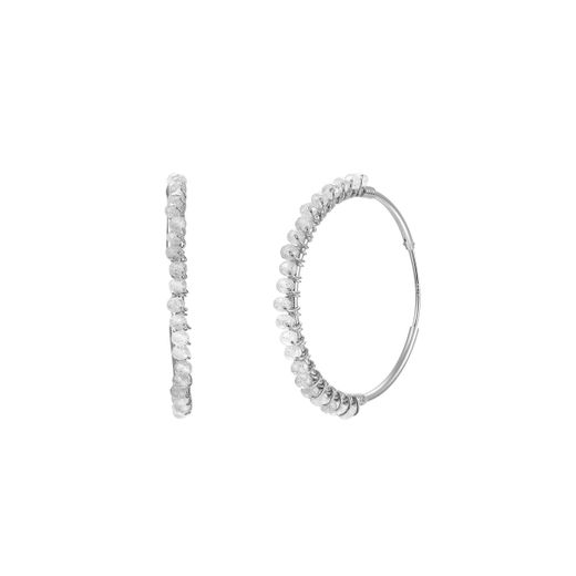 Pendientes Plata Dorada Mujer PEM0202PLLA30 Aro Piedras Minerales Turquesa