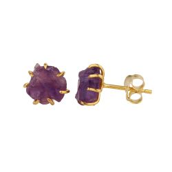 Pendientes Plata Dorada Mujer PEM0203DOAMXX Piedras Minerales Amatista