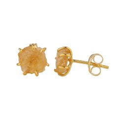 Pendientes Plata Dorada Mujer PEM0203DOCIXX Piedras Minerales Citrino