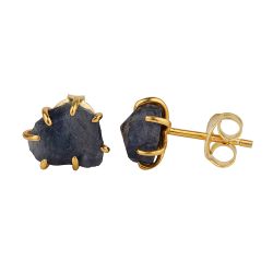 Pendientes Plata Dorada Mujer PEM0203DOZFXX Piedras Minerales Zafiro
