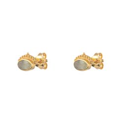 Pendientes Plata Dorada Mujer PEM0206DOCA Piedras Minerales Calcedonia