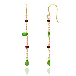 Pendientes Plata Dorada Mujer PEM0217DOPE Colgante Piedras Minerales Peridoto