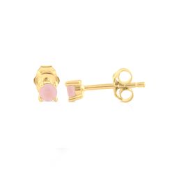Pendientes Plata Dorada Mujer PEM0259DOCR Piedra Mineral Cuarzo Rosa