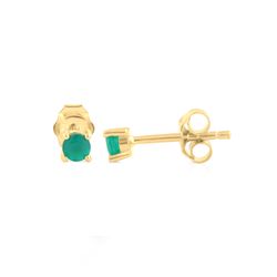 Pendientes Plata Dorada Mujer PEM0259DOOV Piedra Mineral Onix Verde