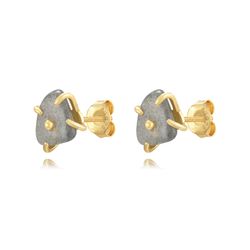 Pendientes Plata Dorada Mujer PEM0261DOLA Piedra Mineral Labradorita