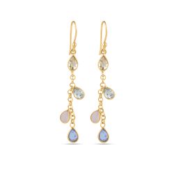 Pendientes Plata Dorada Mujer PEM0302DOVA Colgante Piedras Minerales Varias