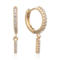 Pendientes Plata Dorada Mujer 6mm PEZ0643DOI Aro Colgante Letra I