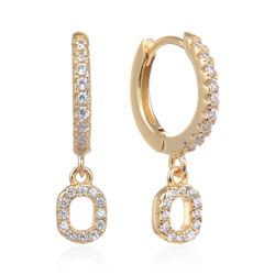 Pendientes Plata Dorada Mujer 6mm PEZ0643DOO Aro Colgante Letra O