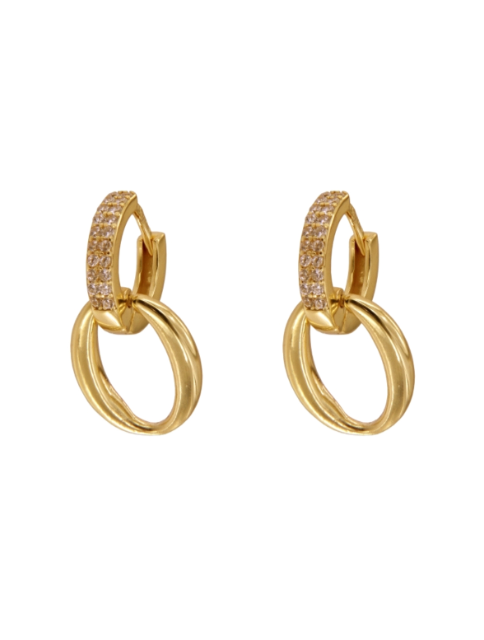 Pendientes Plata Dorada Mujer PPAC116/C Aro Circonitas Colgante Liso