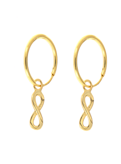 Pendientes Plata Dorada Mujer PPAC11/C Aro C. Colgante Infinito