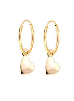 Pendientes Plata Dorada Mujer PPAC14/C Aro C. Colgante Corazón