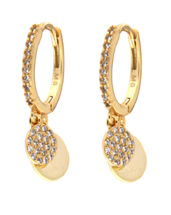 Pendientes Plata Dorada Mujer PPAC28/C Aro Colgante Circonitas