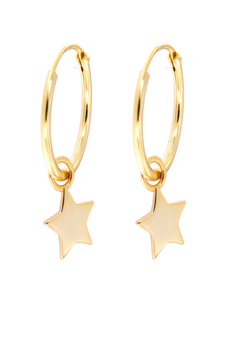 Pendientes Plata Dorada Mujer PPAC5/1C Aro C. Colgante Estrella