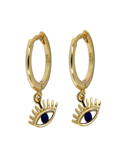 Pendientes Plata Dorada Mujer PPAC60/C Aro Colgante Ojo Turco