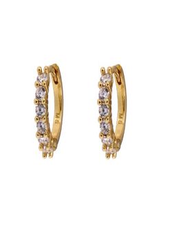 Pendientes Plata Dorada Mujer PPAC64/C Aro Circonitas