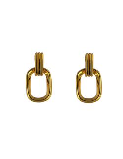 Pendientes Plata Dorada Mujer PPEN2096/C Colgante Liso En Brillo